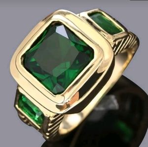 New simulated emerald Gold plated ring